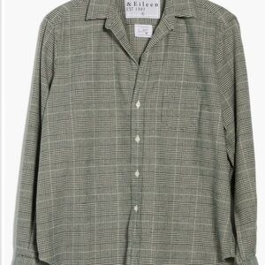 Frank & Eileen Gray/Black/White Plaid Button Down Women’s Medium Shirt
